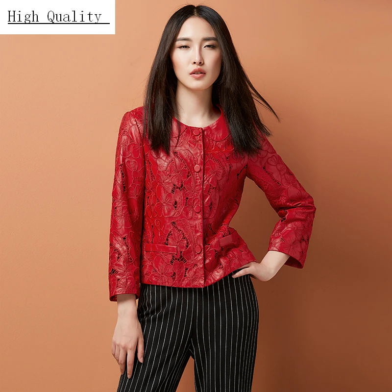 

Genuine Leather Jacket Women Natural Sheepskin Coat Real Leather Coat Female Korean Casual Elegant Spring Clothes LWL1424