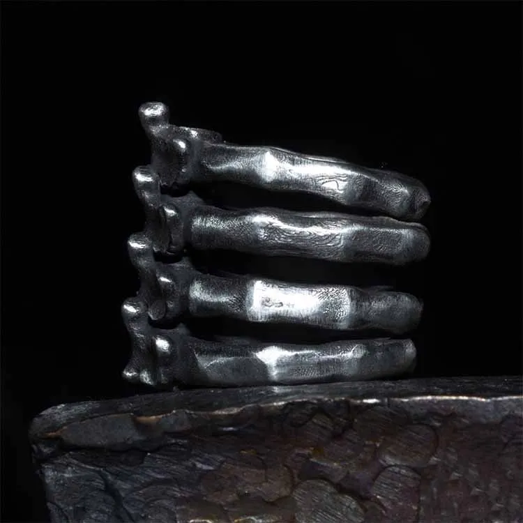 Fashion Popular Creative Rock Hip Hop Retro Simple Fish Bone Men and Women Universal Ring Birthday Gift Party Jewelry