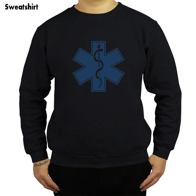 

new arrived casual cool designer cotton EMmen sweatshirt Emergency Medical Technician EMS Star Of Life hoody euro size sbz4588