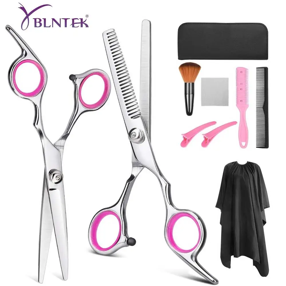 YBLNTEK, 9 шт., парикмахерские ножницы, профессиональные ножницы для волос, набор, ножницы для стрижки волос, хвост, гребень, накидка для волос, резец для волос, гребень