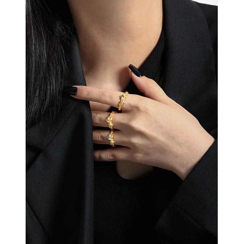 S925 Sterling Silver Open Rings Female Jewelry