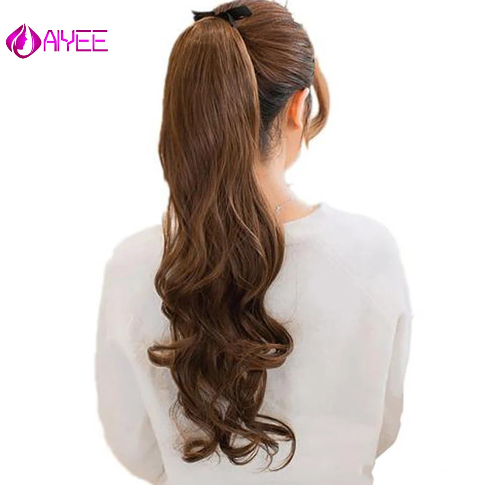 

AIYEE14inch 90g Straight Long Clip In Hair Extensions Colors High Temperature Fiber Synthetic Pony Tail
