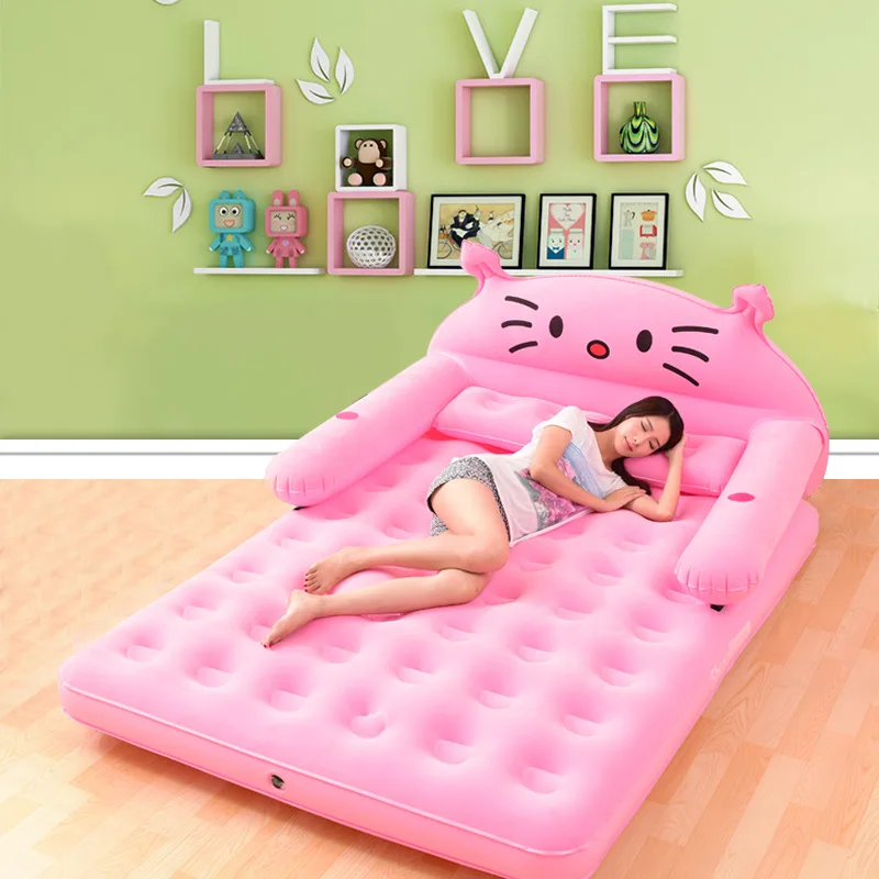 Новая надувная мультяшная воздушная кровать домашняя двойная кровать коврик ленивый диван татами Складная креативная переносная люлька Открытый коврик для кемпинга