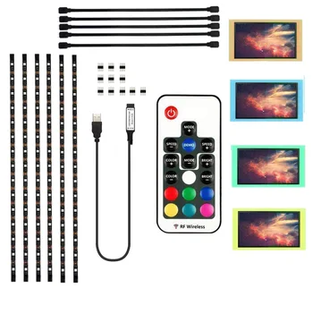 

USB LED Strip Light-118 inches/3M 20 Colors RGB 5050 USB Powered Ambient Background Lighting with DC5V USB LED Controller JK288