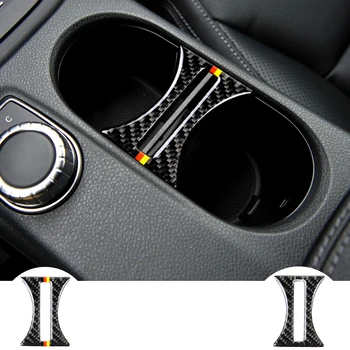 

Carbon Fiber cup holder decor interior car Trim Cover sticker For Mercedes W169 W117 W156 A Class CLA GLA Auto car accessories