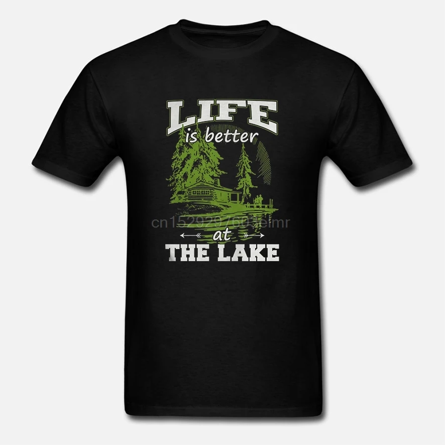 Мужская футболка с коротким рукавом Life Is Better At the Lake для любителей озера крутая