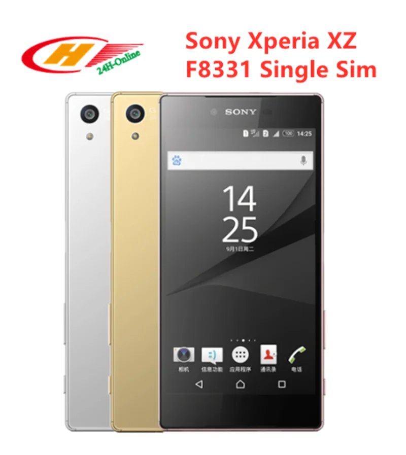 Разблокированный мобильный телефон sony Xperia XZ F8331 с одной sim-картой, 3 Гб ОЗУ, 32 Гб ПЗУ, 4G LTE, четырехъядерный, 5,2 дюймов, отпечаток пальца