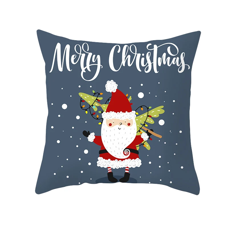 С изображением Санта-Клауса; Подушка с Санта Клаусом крышка, принт с оленем, декоративная наволочка для подушки диванную подушку Чехол домашнего рождественского декора наволочка из полиэстера - Цвет: C11