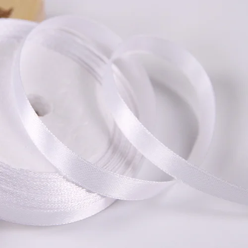 10 мм атласные ленты 22 метра/рулон наборы сделай сам DIY свадебный подарок на день рождения для обертывания коробок упаковка для конфет - Цвет: 01 White
