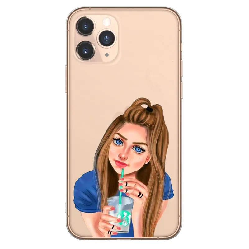 TPU Мягкий чехол coffee Girl boss для iPhone 11 Pro MAX 5,8 6,1 6,5 дюймов, Силиконовый Модный женский чехол для iPhone X 6 6S 7 8 Plus XR XS MAX - Цвет: TPU