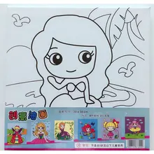 30X30 креативная картина маслом веселое граффити деревянная рамка акварельная картина для детей DIY Развивающие игрушки доска золотой порошок