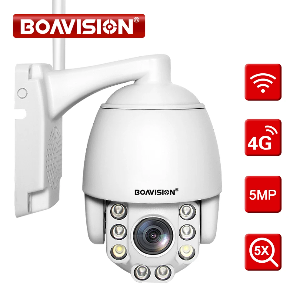 5X Optical Zoom Wireless PTZ IP Camera Wifi/4G 5MP 8MP AI Auto Tracking Outdoor Video Surveillance Home Security Camera P2P 1
