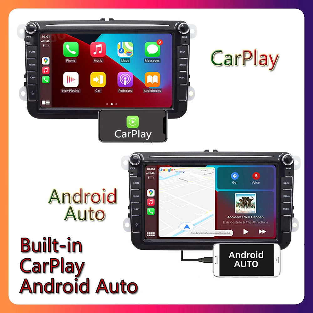 car monitor screen 2Din Android Car Radio GPS For VW / Volkswagen Skoda Octavia Golf 5 6 Touran Passat B6 Polo Jetta Car Multimedia Player car tv monitor