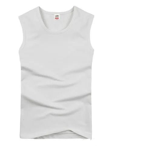 U-Neck White Мужская нательная рубашка майка без рукавов дышащая фитнес стрейч хлопок спортивный бюстгальтер одежда футболка для тренировок Плюс Размер M-3XL - Цвет: U-Neck White