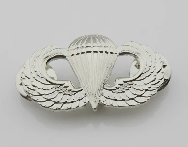 Американский Парашютист серебряный значок эмблема-Реплика ТВ/фильм Prop pin значок - Цвет: badge