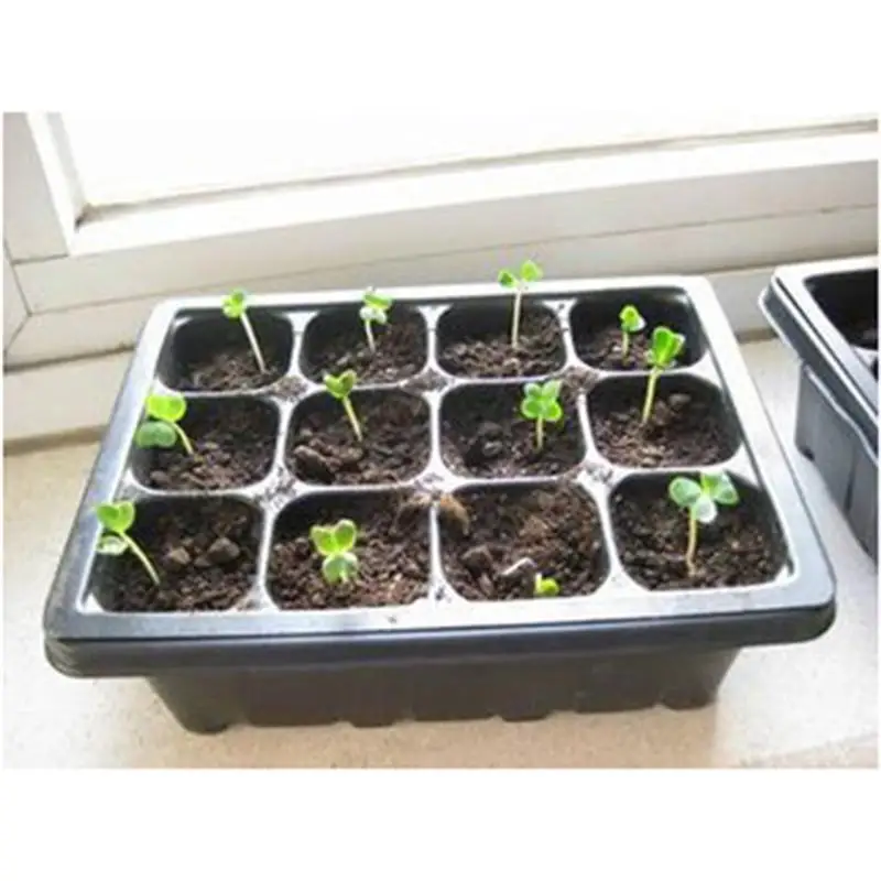 12 Полость пластиковые детские горшки посадки семян набор лотков ящик для