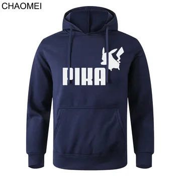 

2020 Autumn Pika Hoodies Japanese Anime Pokemon Men Pullover Pikachu Boy Sweatshirt Fleece Warm Casual Streetwear Pullover C162