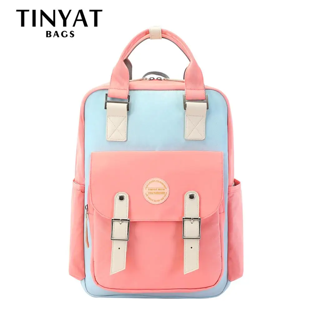 Backpacks Laptop Pink TINYAT 15inch Girls Student Womens School-Mochila Travel Teenage-Middle