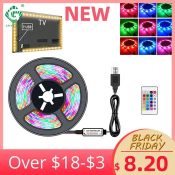 

RGB USB LED Strip Light SMD 5050 Flexible Desktop Screen TV Lights Remote Control DIY 1M 2M 3M Holiday LED Tape Light