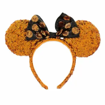 

Mouse Orange Ears Black Bow Halloween Hat Headband