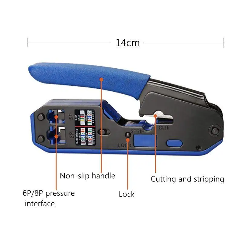 Dreamestone RJ45 инструмент сети Щипцы Обжимные Инструменты Стриппер кабель Ethernet подходит RJ45 Cat6 Cat5e Cat5 STP соединительные кабели