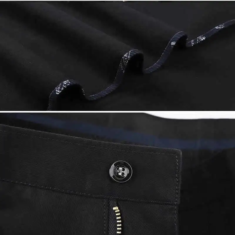 Men Suit Pants Fashion Boutique Cotton Solid Khaki Official Business Wedding Dress Trousers