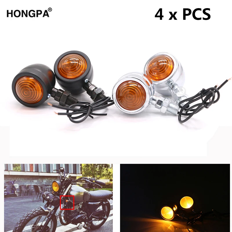 4 шт. Черная пуля мотоциклетный указатель поворота фара мото мигалка для Harley Honda