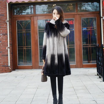 

2020 New winter velvet mink coat women's whole mink hooded medium long mink fur parka coats Female plus size 4XL warm overcoat