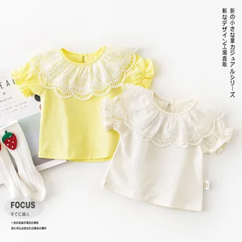 

2020 New Arrival Girls Lace T-Shirt Summer Baby Kids Top Tee Shirt 0-5 Years
