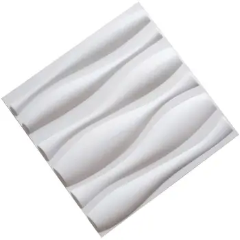 

3D Wall Panels (PVC) Texture Decorative Wall Tiles 12 Pack Per Box 32 Square Feet White Wavy Design