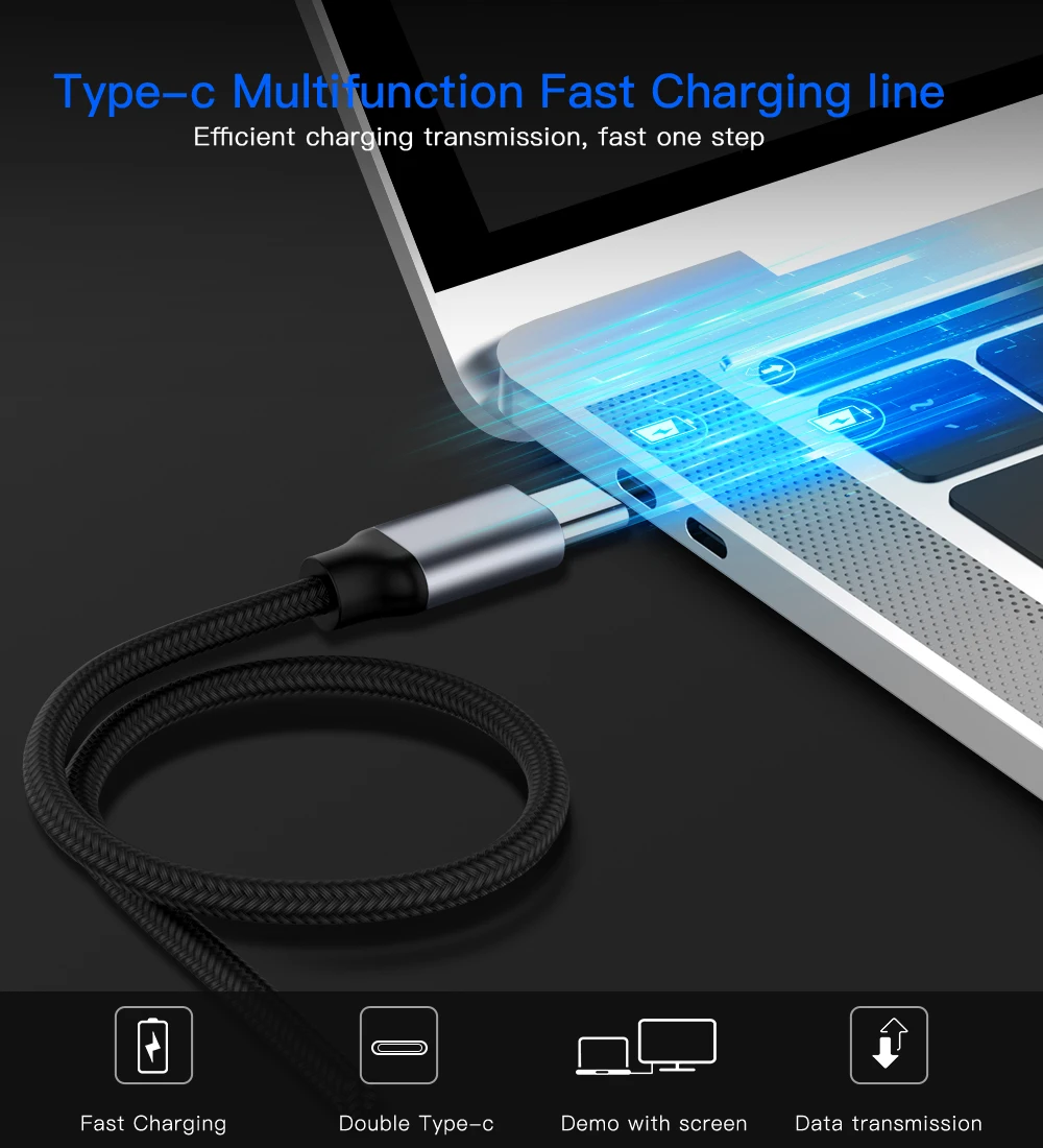 Кабель usb type C к usb type C PD 60 Вт 3A кабель для быстрой зарядки type C для samsung S8 S9 Plus Xiaomi huawei mate мобильного телефона