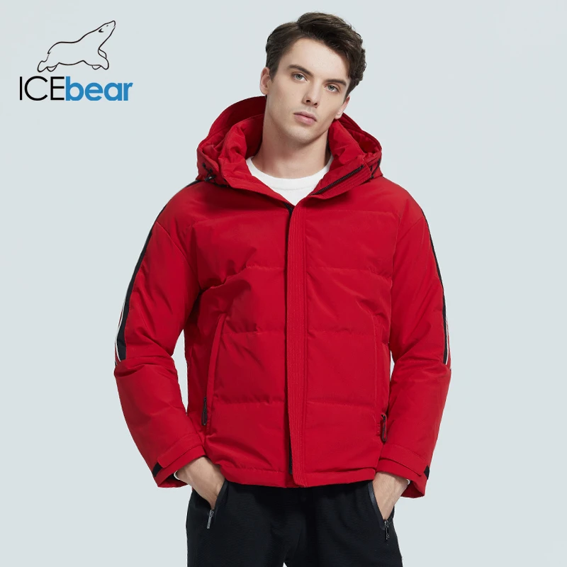 Мужское зимнее пальто на биопуху Icebear повседневное теплое пуховое брендовая