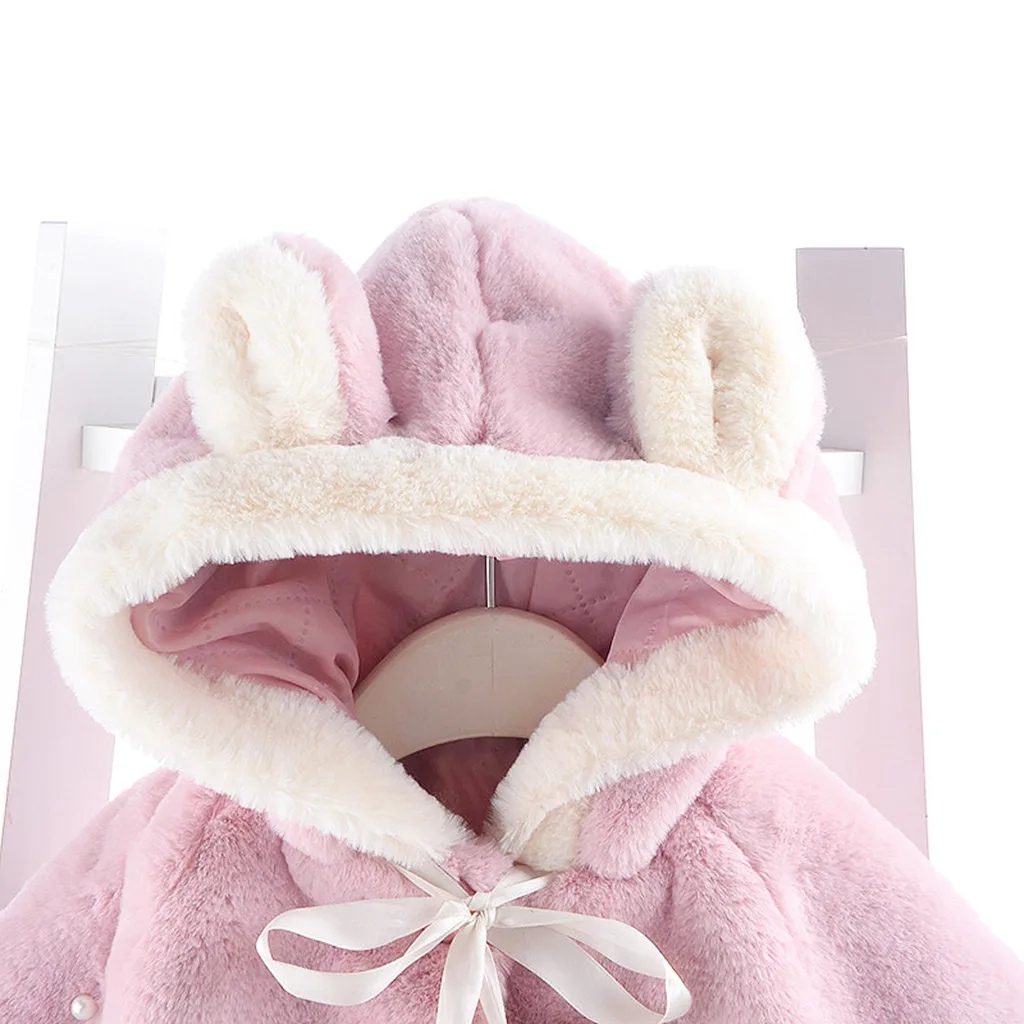 New Baby Girl Coat Toddler Winter Clothes Long Sleeve Warm Hooded Cartoon Jacket Hooded Outerwear Coats#3s