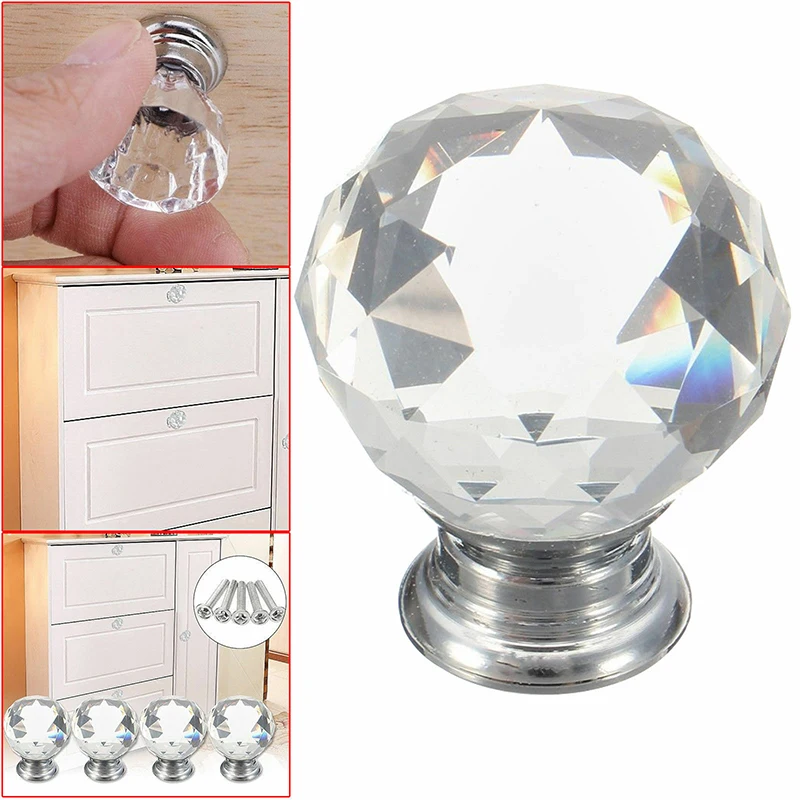 Горячая прозрачный алмаз стеклянные дверные ручки шкаф ящик ручка для мебели ручка бытовой многофункциональный