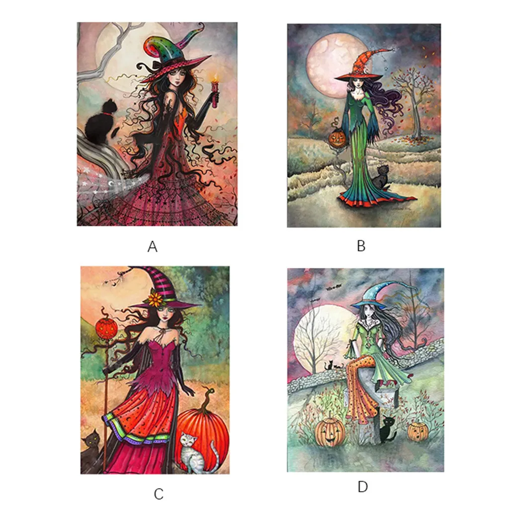 

Diamond Painting Halloween Diamond Mosaic Witch Diamond Embroidery pumpkin 5D DIY Full Square Cross Stitch Home Decor L0812