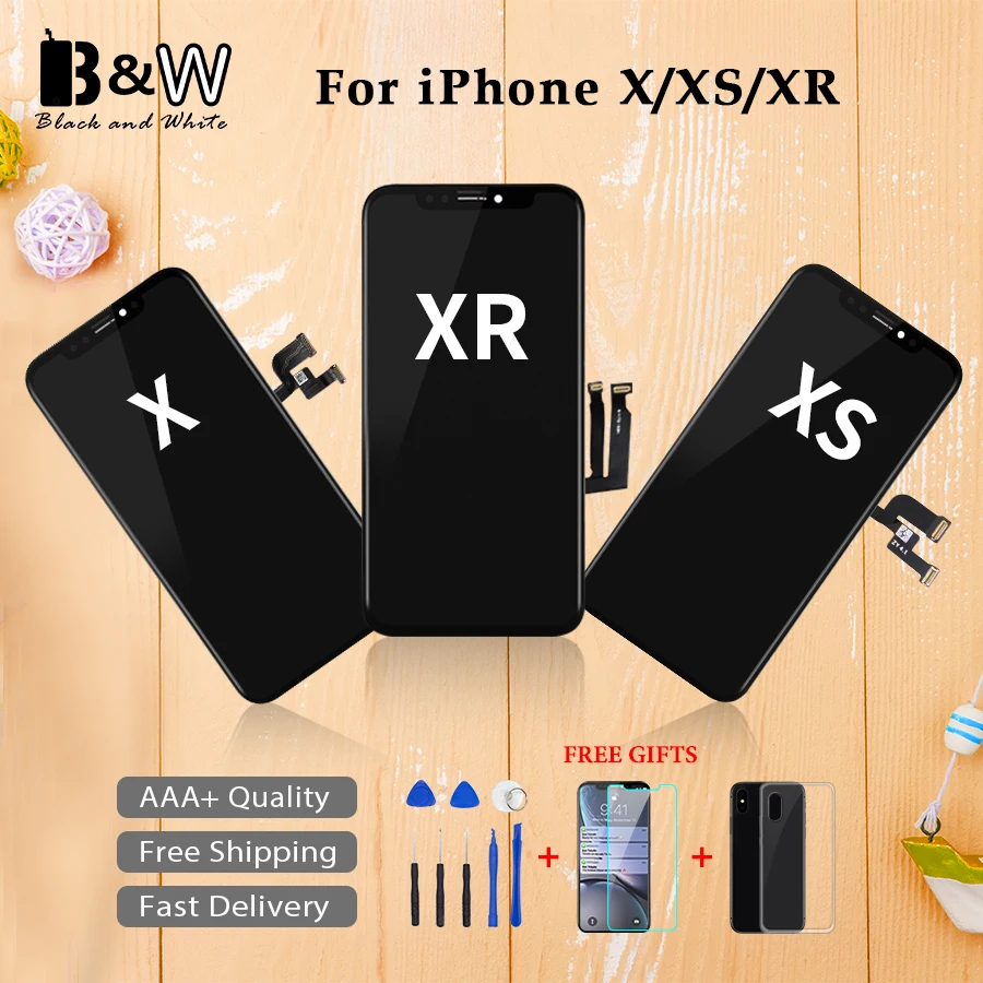 

High Quality AAA++ Amoled OLED Screen For iPhone X XS XR MAX LCD Glass 3D Touch Screen Assembly Replacement Support Face ID