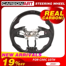 Аксессуары, сменный светодиодный дисплей для гонок, рулевое колесо из углеродного волокна для Honda Для Civic type R, Стайлинг автомобиля