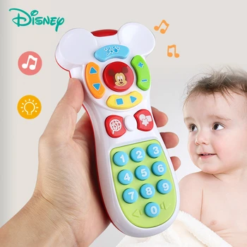

Genuine Disney Mickey Mouse Phone Toys Remote Remote Control Multifunctional Baby Infant Early Education Puzzle Music Light Toy
