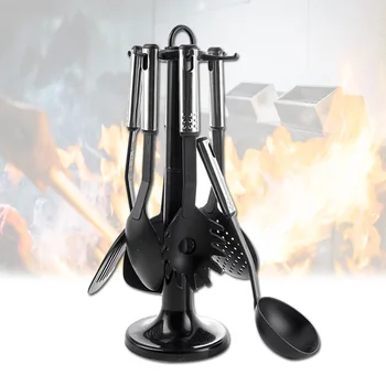 

Kitchen Tools Kitchenware Set Cooking Utensils Stainless Steel New Nylon 7 Pcs Handle