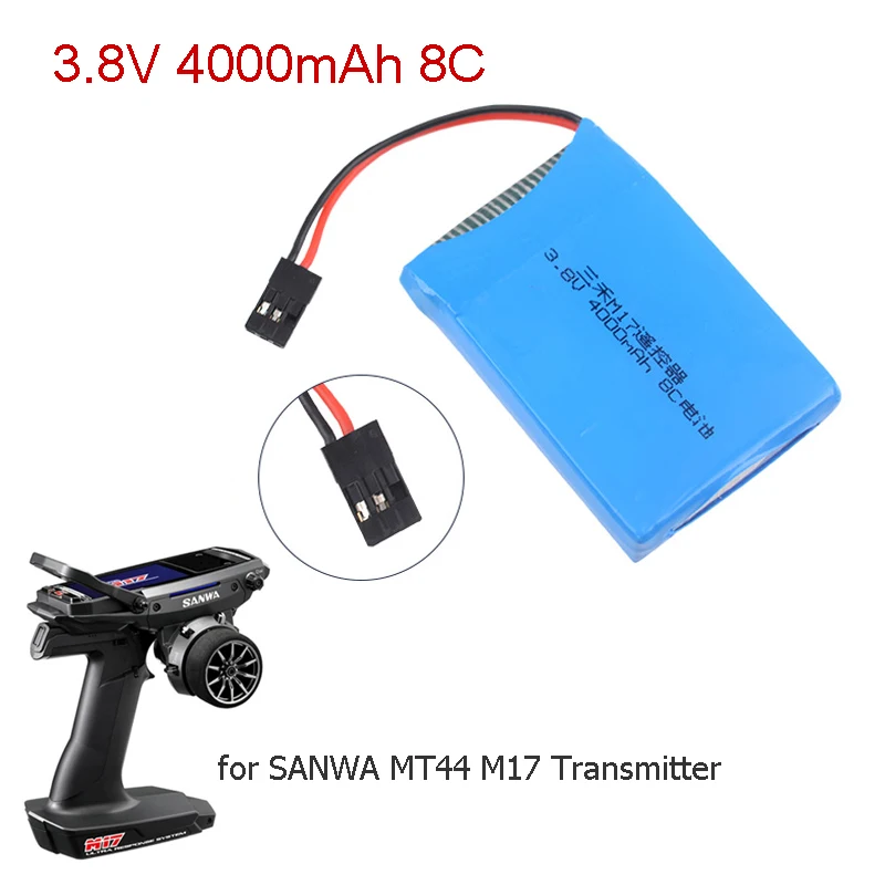 

3.8V 4000mAh 8C HV Lipo Battery Futaba Connector for SANWA MT44 M17 RC Remote Controller Transmitter Radio Control Parts