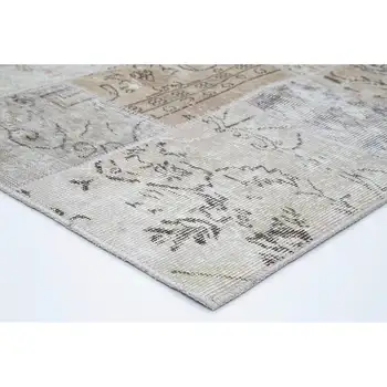 

173x239 Cm Beige Handmade Patchwork Rug-6x8 Ft