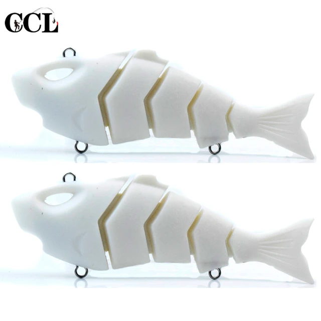 10PCS Shark Lure Swimbait Fabric Connection Body Sinking Jointed Hard Bait  13.5CM 35.4G Fishing Unpainted Blanks