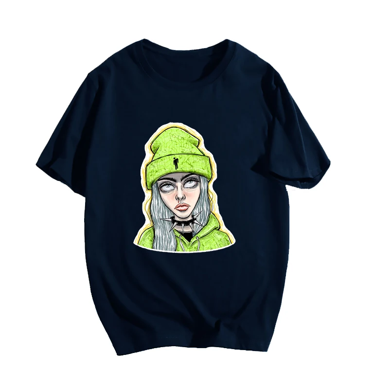 T-shirt 17 Крутая футболка унисекс, Повседневная футболка Billie Eilish, летние модные хлопковые футболки для подростков, Harajuku, футболки с короткими рукавами - Цвет: T-shirt 17