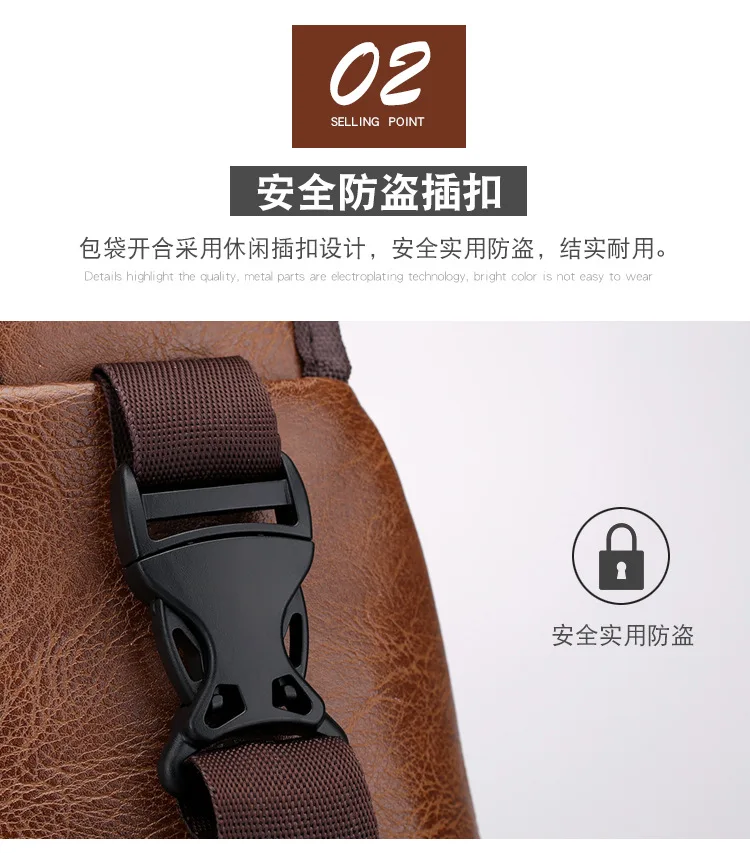 KUBUG сумка через плечо нагрудная сумка usb зарядка Повседневная модная сумка на плечо Pu Мужская нагрудная сумка
