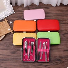 7 шт./компл. Портативный клиппер маникюрный Нержавеющая сталь по уходу за ногтями Набор с коробкой