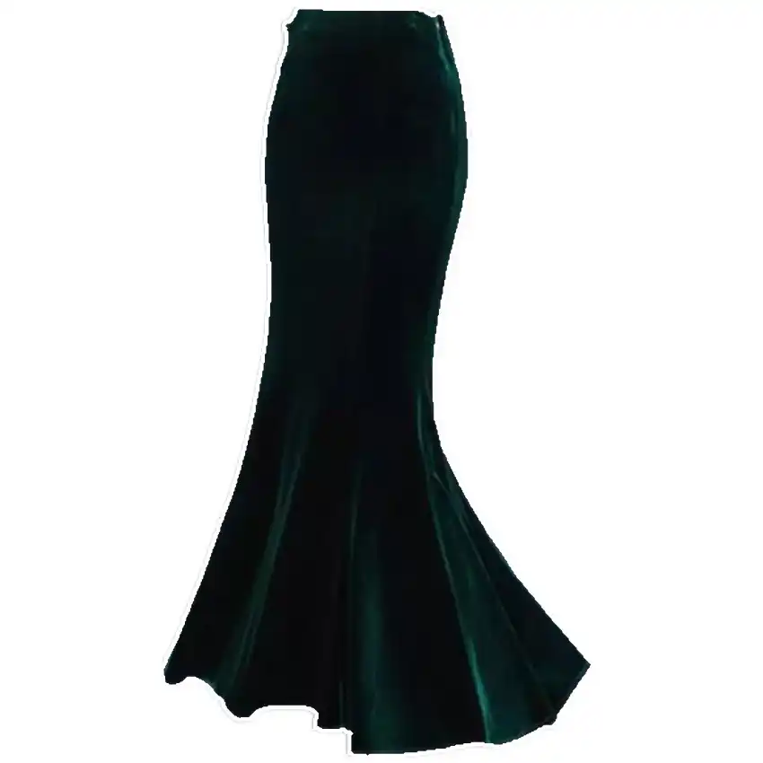 Autumn Winter Warm Black Maxi Skirt 