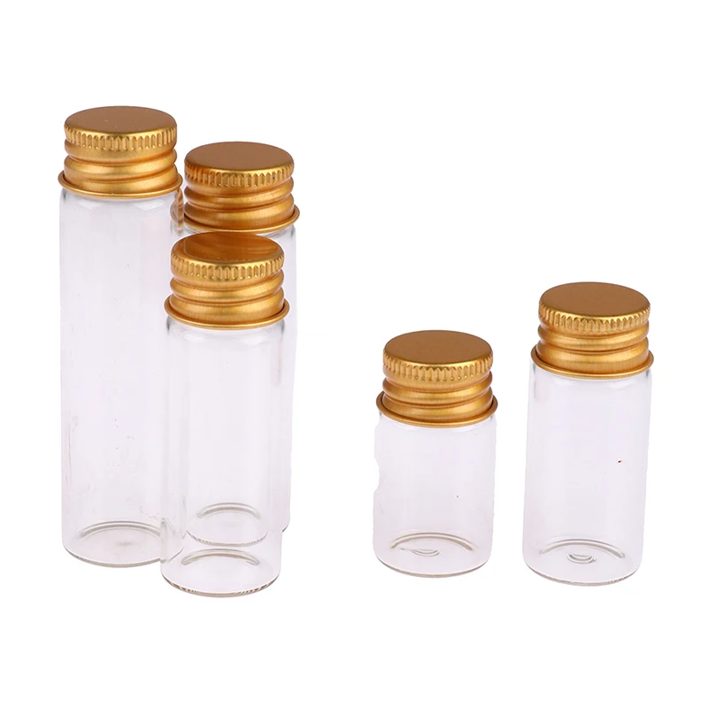 Glass Bottles With Aluminium Lids 10Pieces 6 Sizes U-pick 5ml/7ml/10ml/14ml/18ml/20ml, glass bottles,refillable bottles