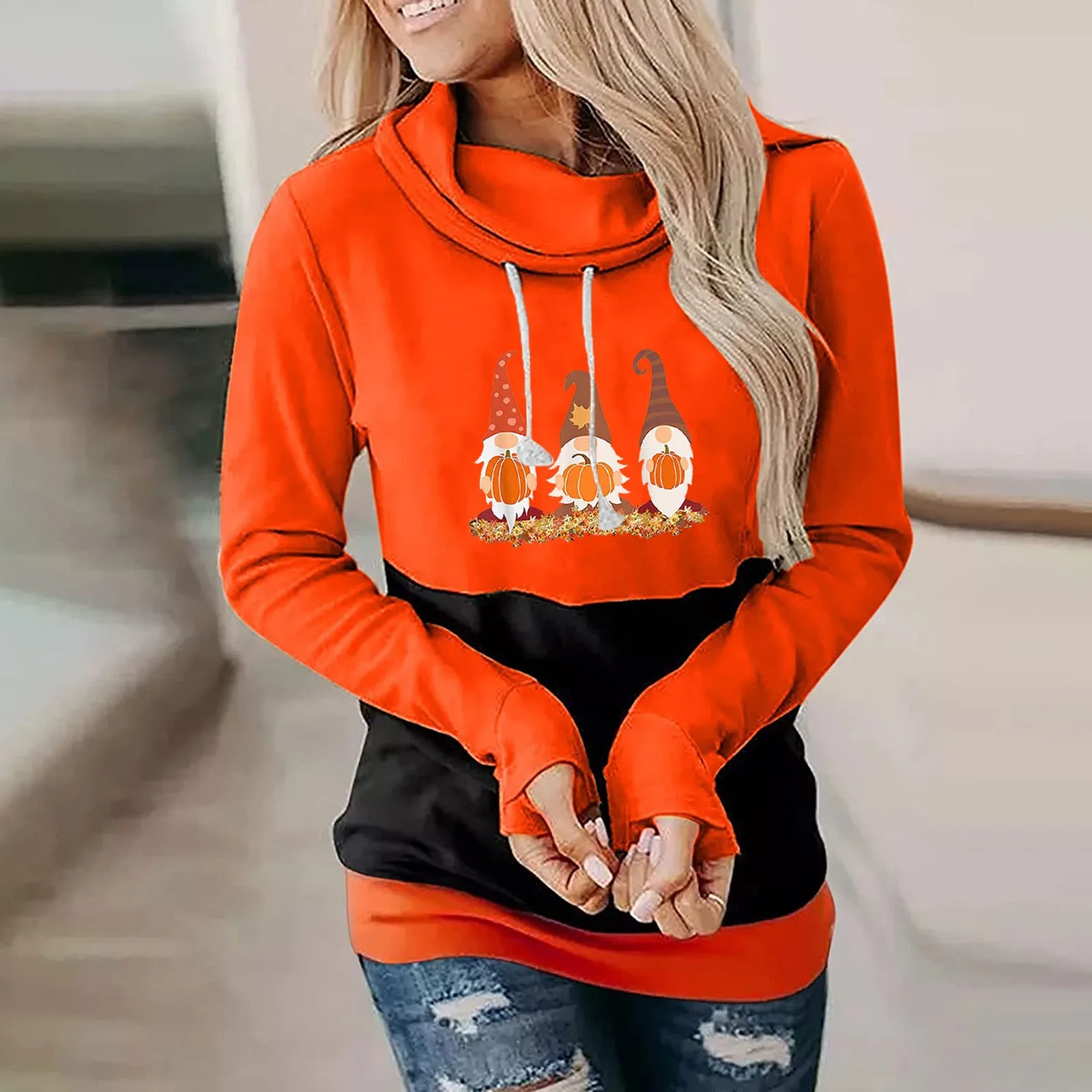 Hoodie Halloween Sweatshirt Women Long Sleeve Plus Size Fashion Witch Print Oversize Hoodie clothes Autumn Sweat Femme moletom 1
