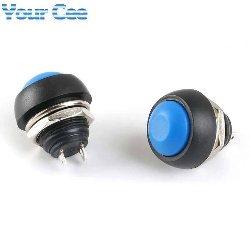 RedGreenWhiteBlackBlueYellowOrange ON-OFF 12mm Waterproof Momentary Push button Mini Switch Reset Non-locking PBS-33B (6)