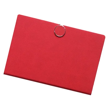 

1PC PU Cover Notebook Notepad Memo Pad Writing Memo Book Diary Tool Stationery with Ring Buckle for Home School Office (Red)